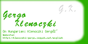 gergo klenoczki business card